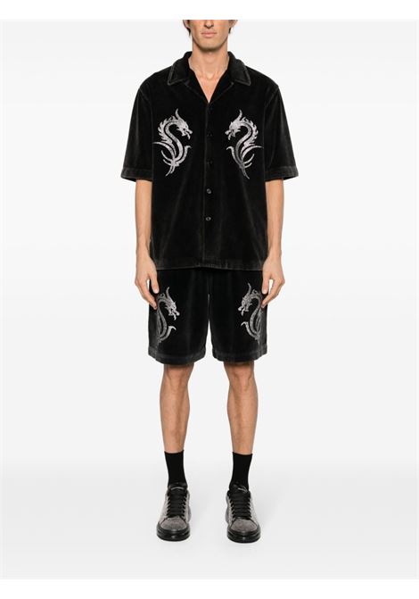 Shorts con drago di cristalli in nero - unisex ALEXANDER WANG | UCC1244090095A